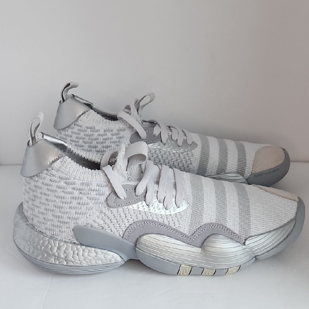 adidas Silver and White Sneakers